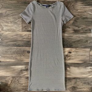 Striped Ribbed T-shirt Dress